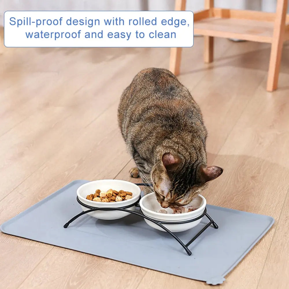 Silicone Pet Bowl Mat - Pet Meal Mat - Ameraeon