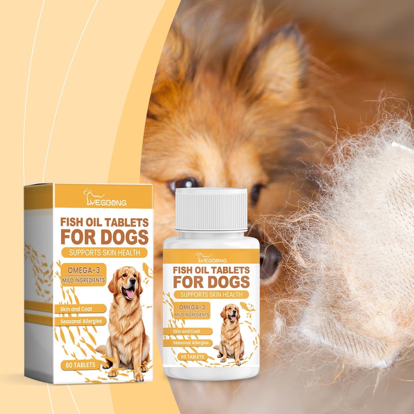 Dog Multi-Dimensional Fish Oil Tablet Pet Dog Hair Care Moisturize Skin Care Pet Health - Purrfect Pet Kingdom
