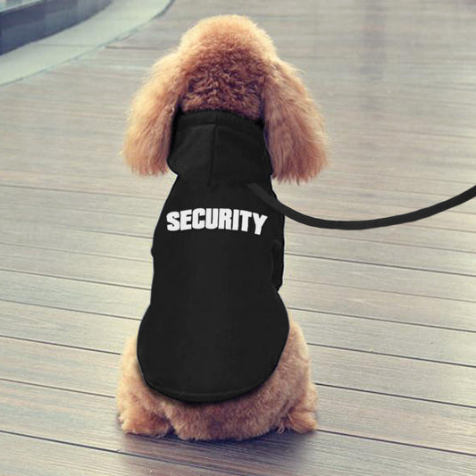 Security Printed Dog Hoodie for Warmth and Winter Pet Comfo