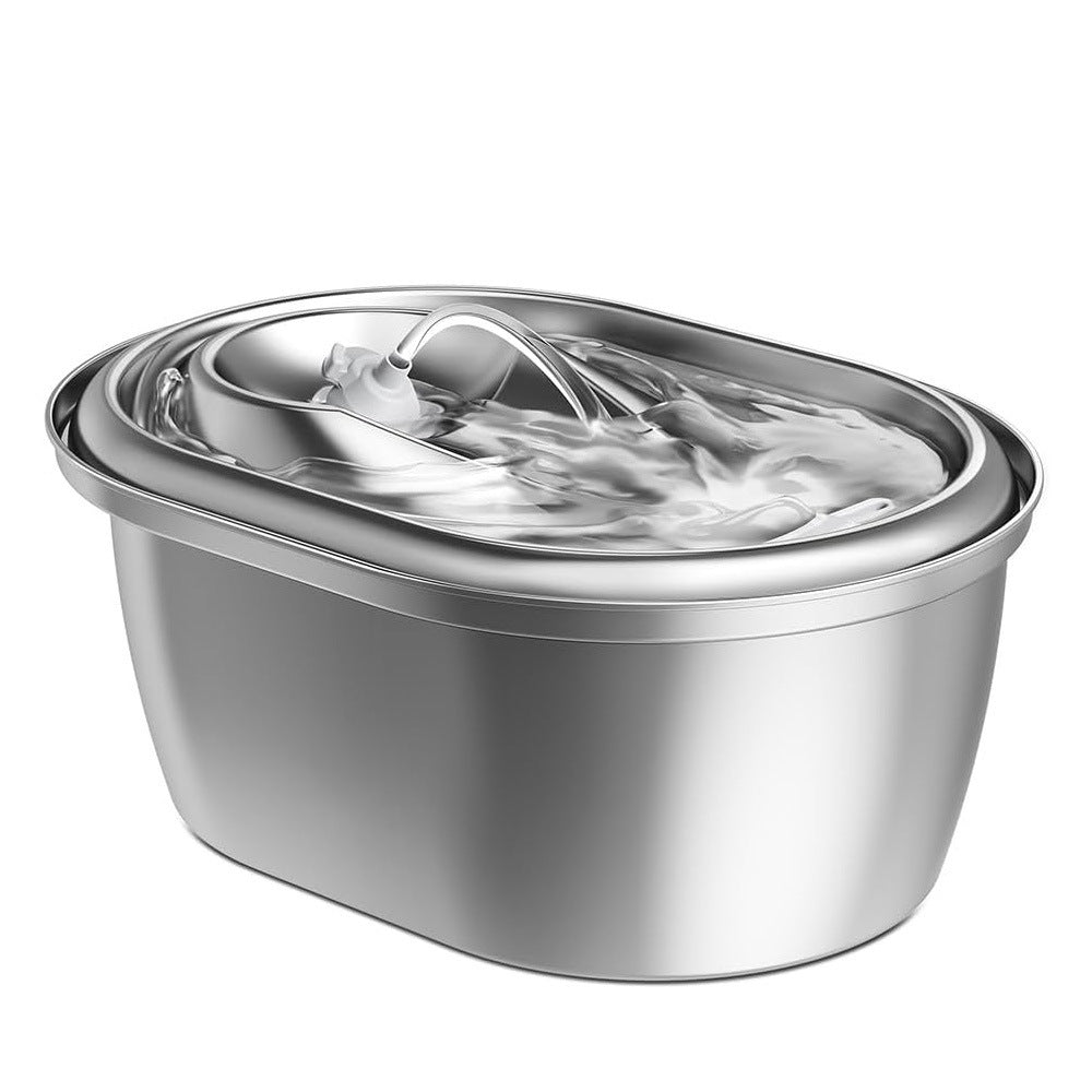 Stainless Steel Smart Pet Water Dispenser with Automatic Circulation and Filtration, Large Capacity Feeder for Cats and Dogs