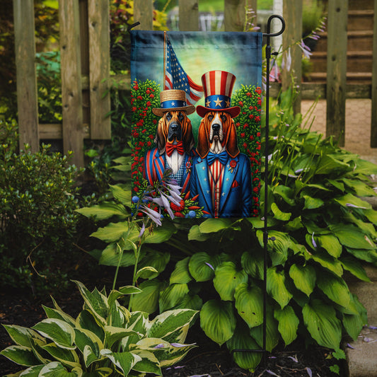 All American Bloodhound Garden Flag – Dogs with American Flag Background by Caroline’s Treasures