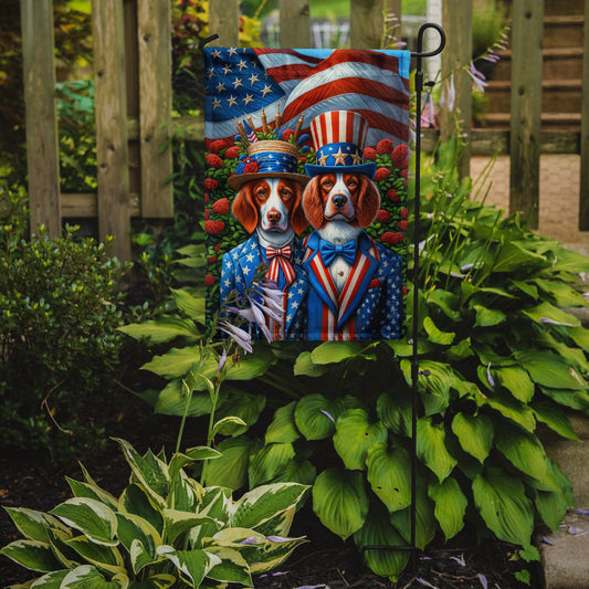 All American Brittany Garden Flag – Dogs with American Flag Background by Caroline’s Treasures
