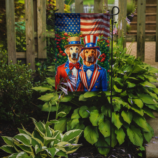 All American Golden Retriever Garden Flag – Dogs with American Flag Background by Caroline’s Treasures