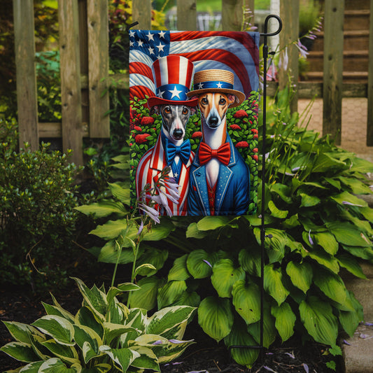 All American Greyhound Garden Flag – Dogs with American Flag Background by Caroline’s Treasures