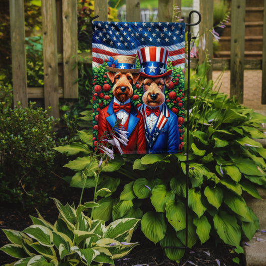 All American Irish Terrier Garden Flag – Dogs with American Flag Background by Caroline’s Treasures