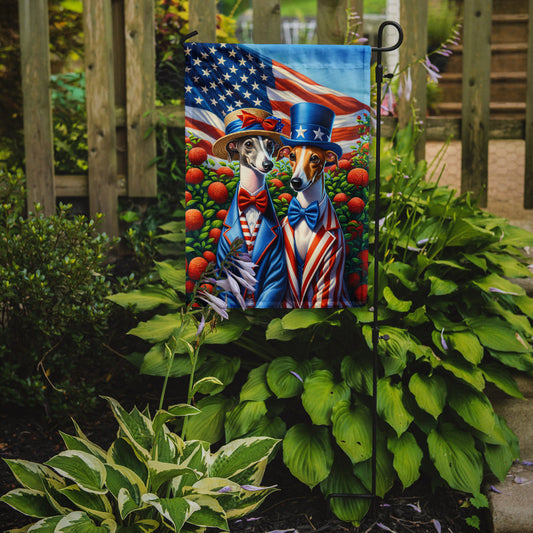 All American Italian Greyhound Garden Flag – Dogs with American Flag Background by Caroline’s Treasures