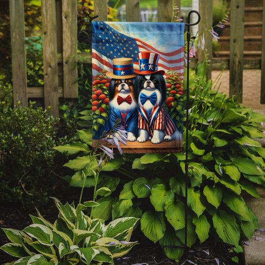 All American Japanese Chin Garden Flag – Dogs with American Flag Background by Caroline’s Treasures