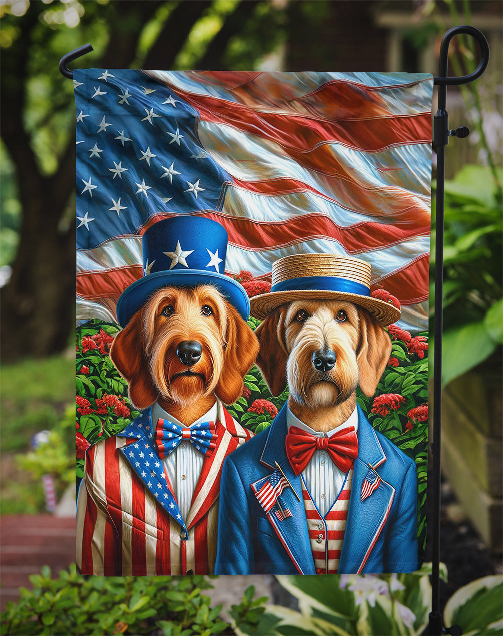 All American Otterhound Garden Flag – Dogs with American Flag Background by Caroline’s Treasures
