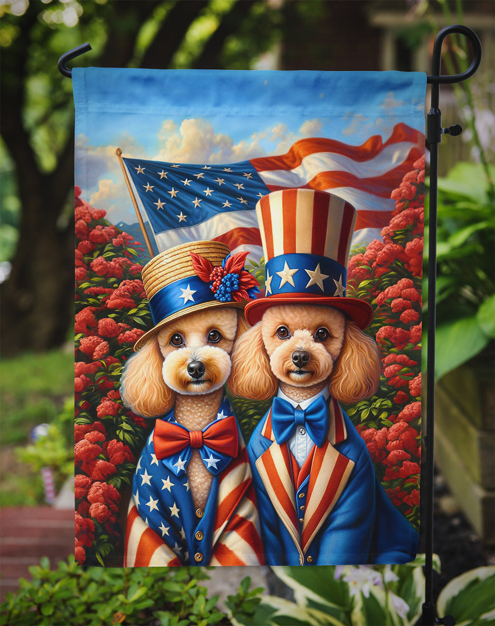 All American Poodle Garden Flag – Dogs with American Flag Background by Caroline’s Treasures