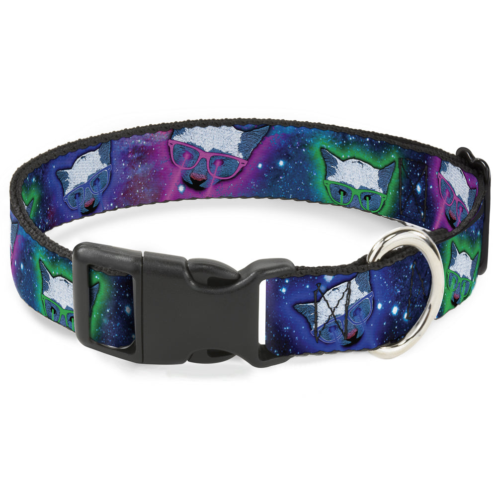 Dog Collar Plastic Clip Space Cats Laser Eyes Fun ๐