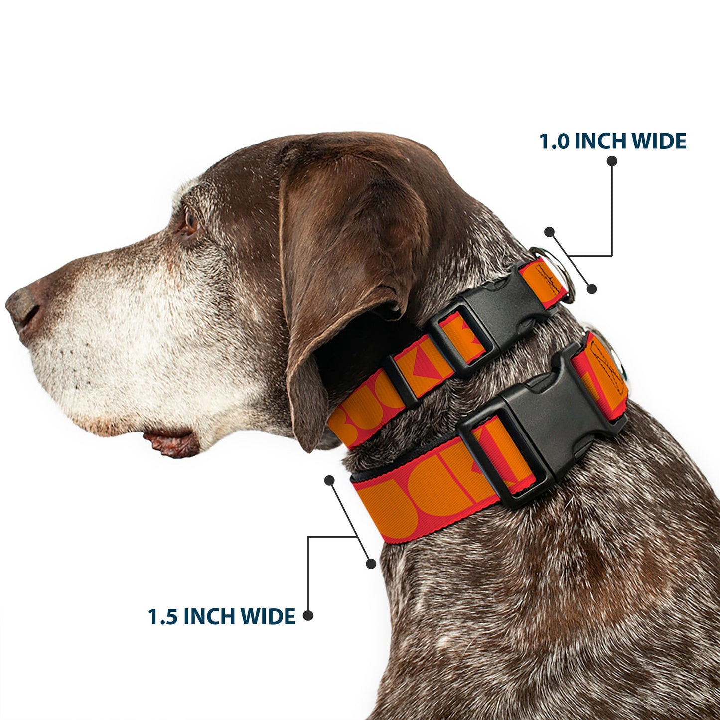 Plastic Clip Collar - BUCKLE - DOWN Shapes Red/Orange - Premium Dog Collars - Buckle - Down