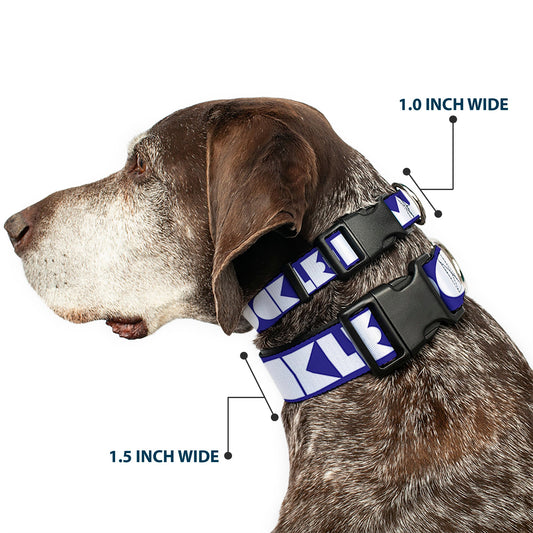 Plastic Clip Collar - Shapes Blue/White