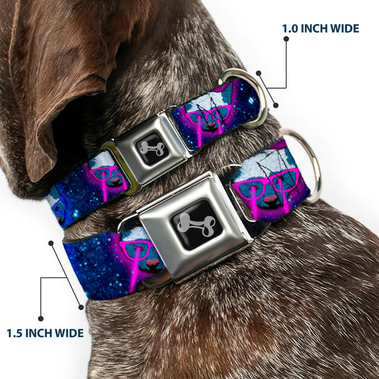 Dog Bone Seatbelt Buckle Collar - Laser Eye Cats in Space - Seatbelt Buckle Collars - Buckle - Down