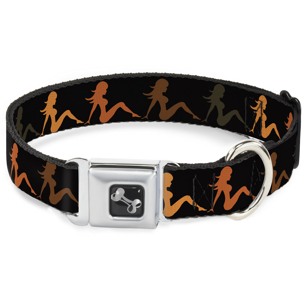 Dog Bone Seatbelt Buckle Collar - Mud Flap Girl Repeat Black/Orange Fade - Seatbelt Buckle Collars - Buckle - Down