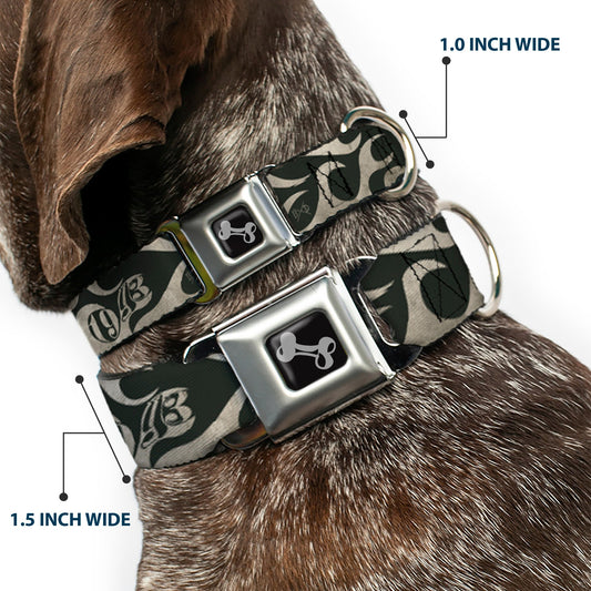 Dog Bone Seatbelt Buckle Collar - BD AUTHENTIC SEATBELT BELT SINCE 1993 Flames Olive/Tan - Seatbelt Buckle Collars - Buckle - Down