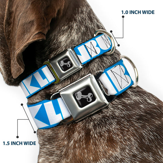 Dog Bone Seatbelt Buckle Collar - BUCKLE - DOWN Shapes Turquoise/White - Seatbelt Buckle Collars - Buckle - Down