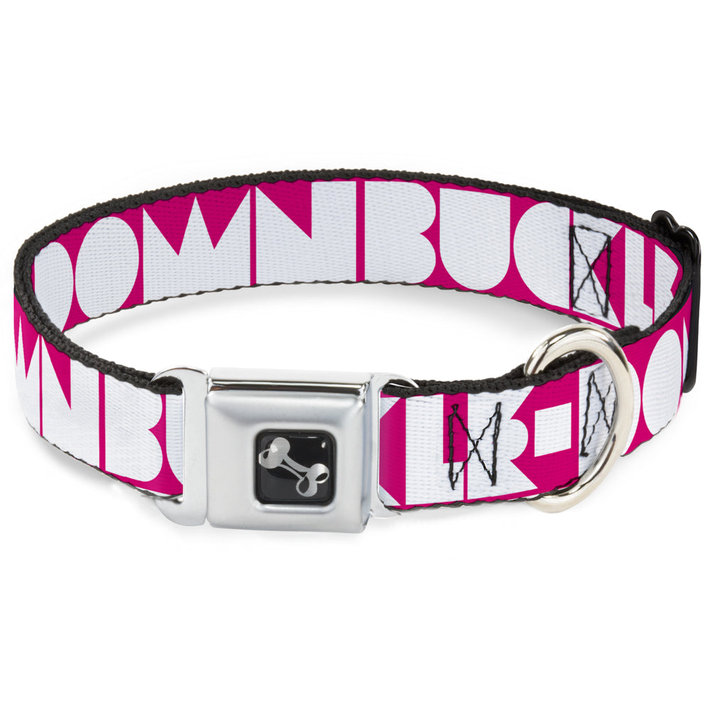 Dog Bone Seatbelt Buckle Collar - BUCKLE - DOWN Shapes Hot Pink/White - Seatbelt Buckle Collars - Buckle - Down