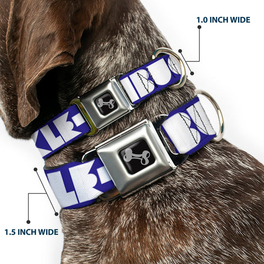 Dog Bone Seatbelt Buckle Collar - BUCKLE - DOWN Shapes Blue/White - Seatbelt Buckle Collars - Buckle - Down