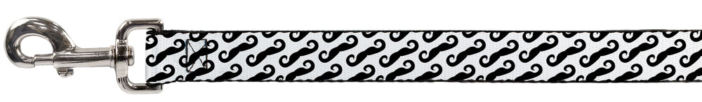 Dog Leash - Diagonal Handlebar Mustaches White/Black - Dog Leashes - Buckle - Down