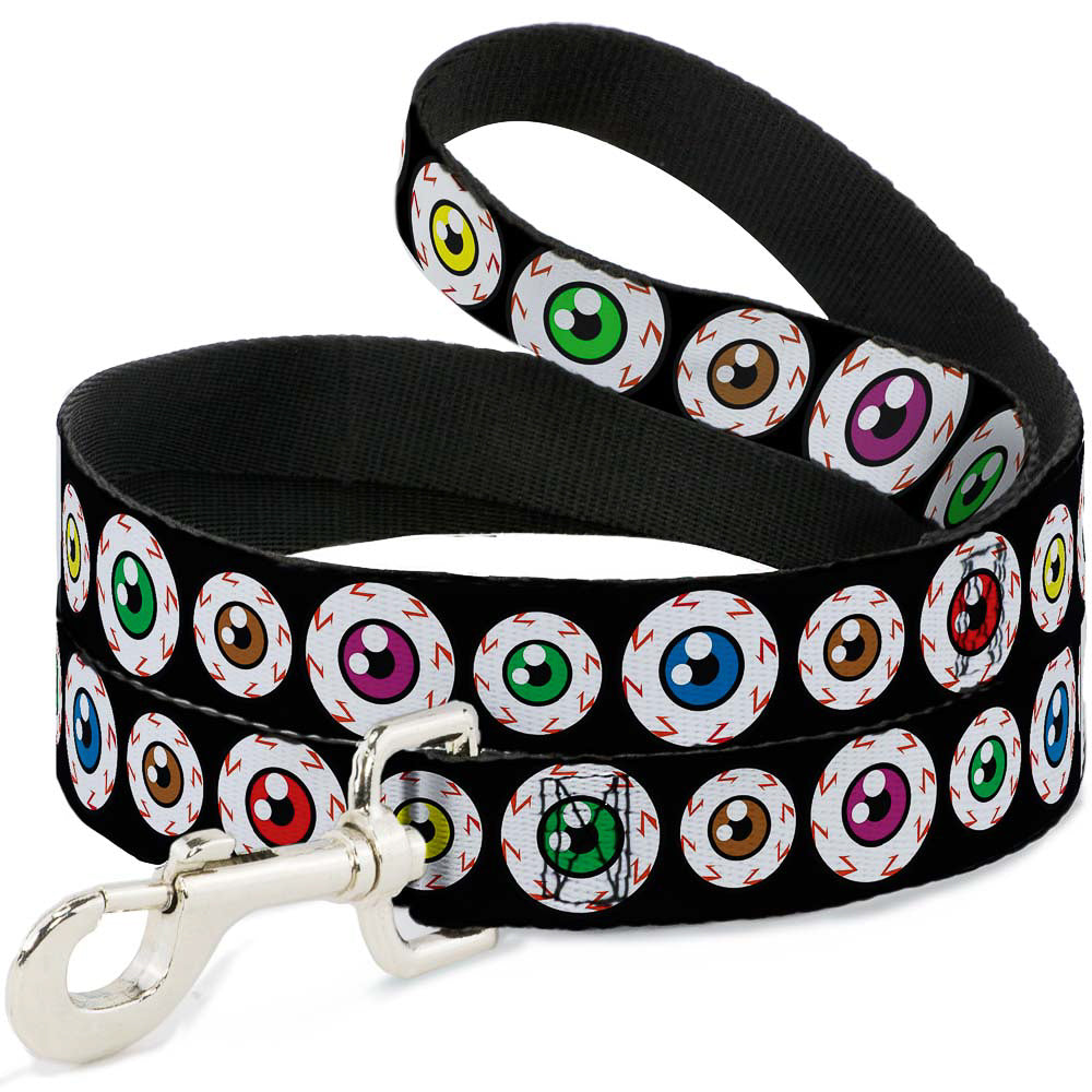 Dog Leash - Eyeballs Black/Multi Color - Dog Leashes - Buckle - Down