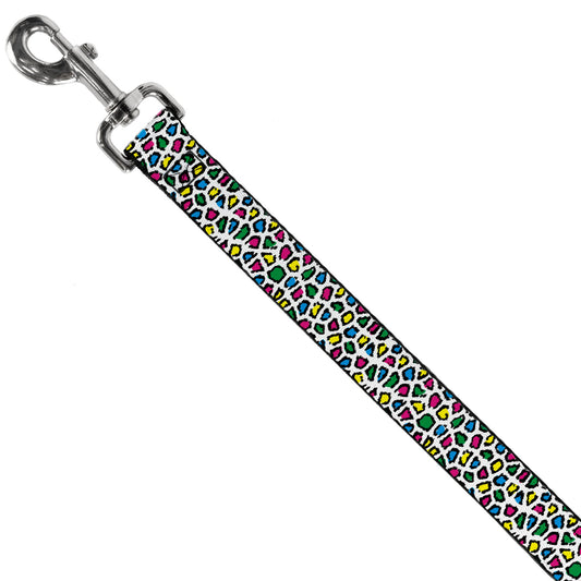 Dog Leash - Leopard White/Multi Color - Dog Leashes - Buckle - Down