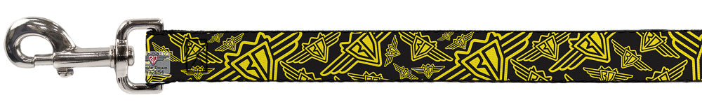 Dog Leash - BD Logo Scattered Black/Yellow - Dog Leashes - Buckle - Down