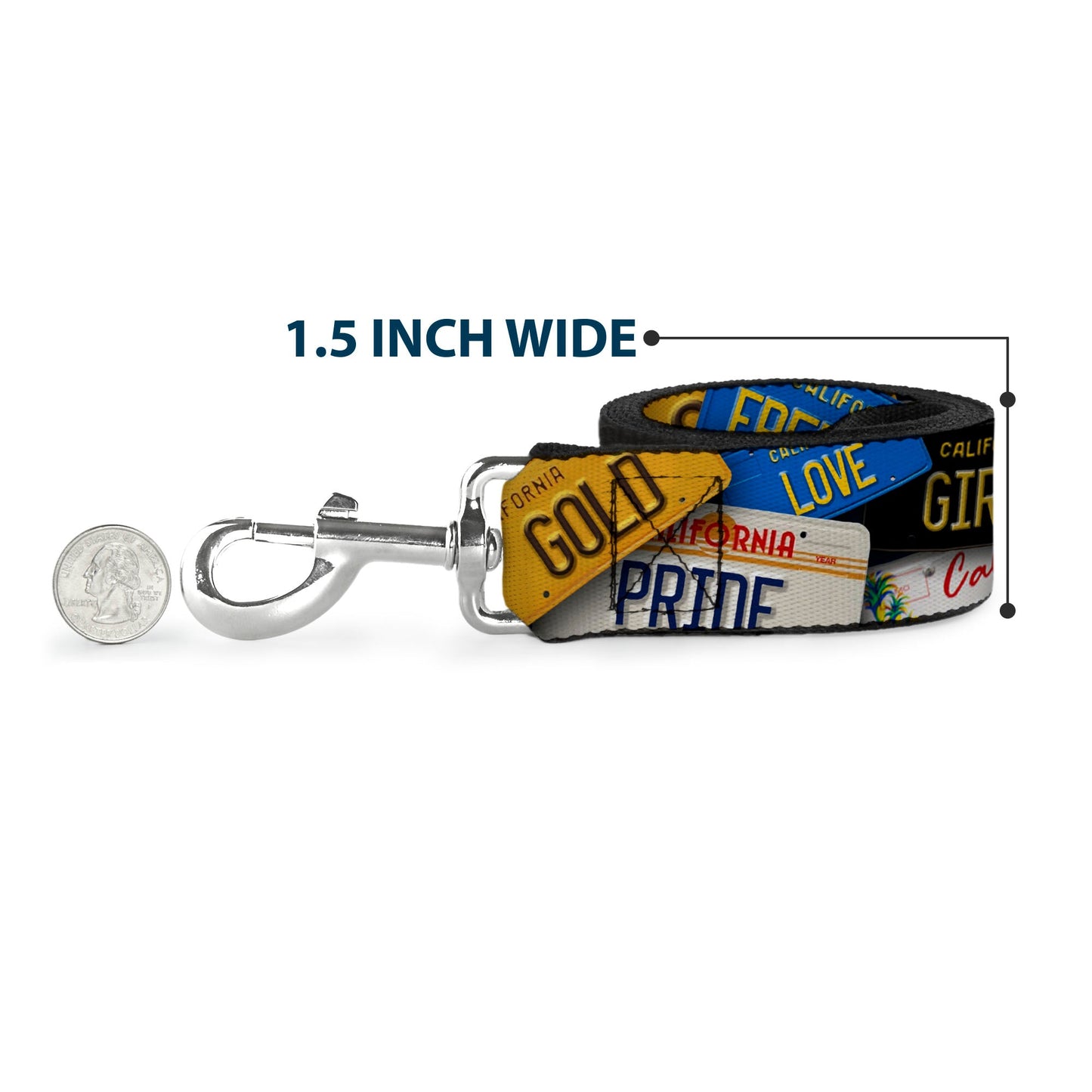 Dog Leash - Cali License Plates Stacked - Dog Leashes - Buckle - Down