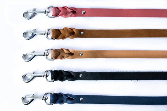 Dog Collar Pro Line Leather Braided Leash for Daily Use - detail product image for dog collar