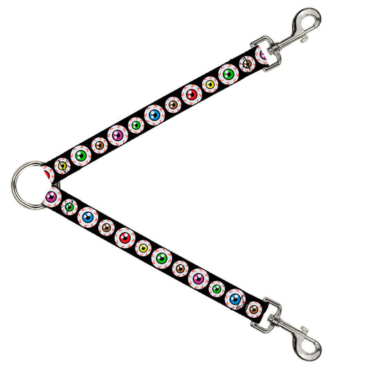 Dog Leash Splitter - Eyeballs Black/Multi Color - Dog Leash Splitters - Buckle - Down
