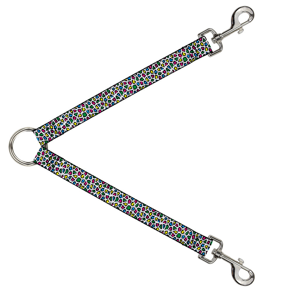 Dog Leash Splitter - Leopard White/Multi Color - Dog Leash Splitters - Buckle - Down
