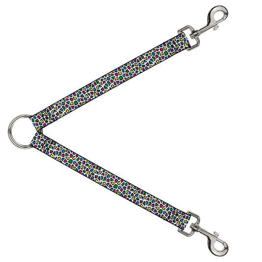 Dog Leash Splitter - Leopard White/Multi Color - Dog Leash Splitters - Buckle - Down