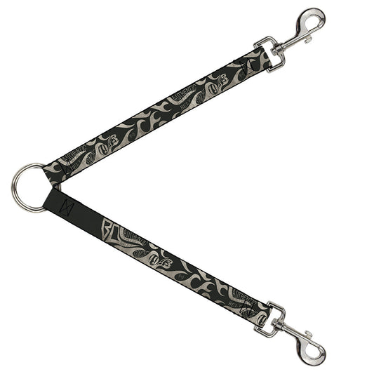 Dog Leash Splitter - BD AUTHENTIC SEATBELT BELT SINCE 1993 Flames Olive/Tan - Dog Leash Splitters - Buckle - Down