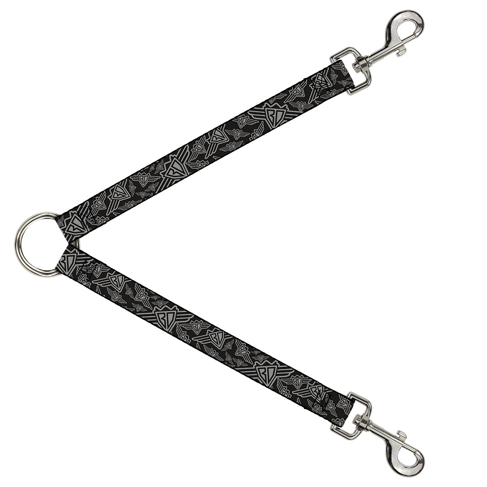 Dog Leash Splitter - BD Logo Scattered Black/Gray - Dog Leash Splitters - Buckle - Down