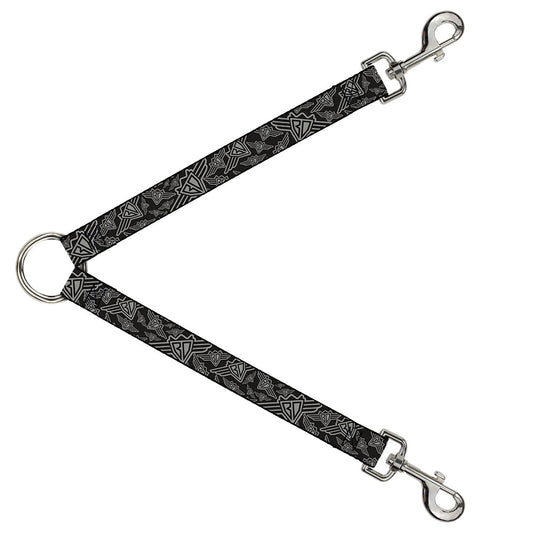 Dog Leash Splitter - BD Logo Scattered Black/Gray - Dog Leash Splitters - Buckle - Down