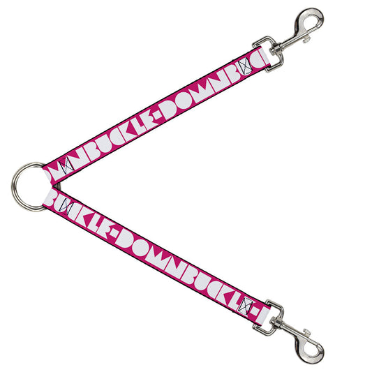Dog Leash Splitter - BUCKLE - DOWN Shapes Hot Pink/White - Dog Leash Splitters - Buckle - Down