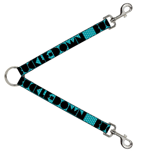 Dog Leash Splitter - BUCKLE - DOWN Shapes Dot Turquoise/White/Black - Dog Leash Splitters - Buckle - Down
