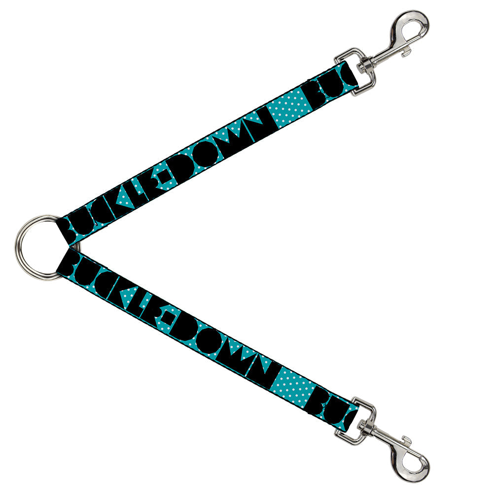 Dog Leash Splitter - Shapes Dot Turquoise/White/Black