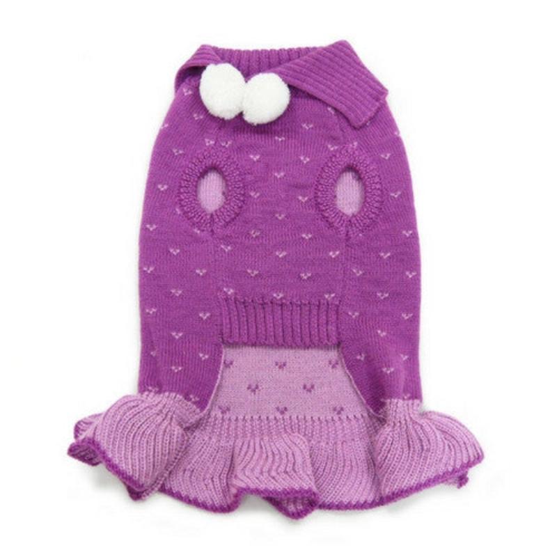 Purple Snowflake Bling Sweater Dog Dress - Only Available in Size 2XS