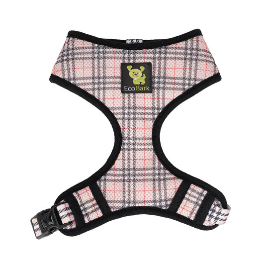 EcoBark Beige Plaid Dog Harness- Over-the-Head Dog Vest