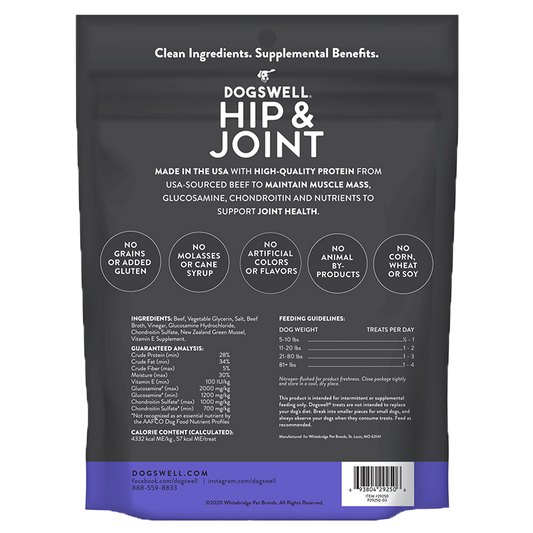 Dogswell Hip & Joint Jerky Treats, Beef (10oz) - Hip and Joint Treats - The Family Pet