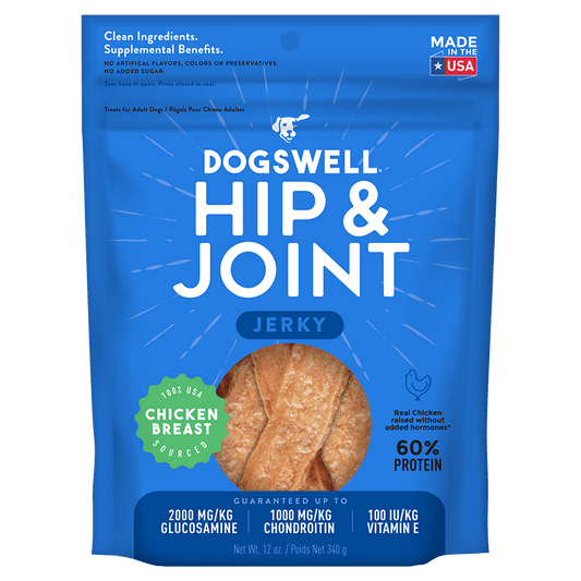 Dogswell Hip & Joint Jerky Treats, Chicken Breast (24oz) - Dogswell Dog Treats - The Family Pet