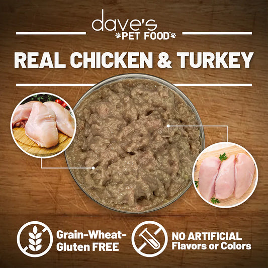 Dave's Chicken & Turkey Recipe in Saucey Paté Wet Cat Food (5.5oz) - Wet Cat Food - The Family Pet