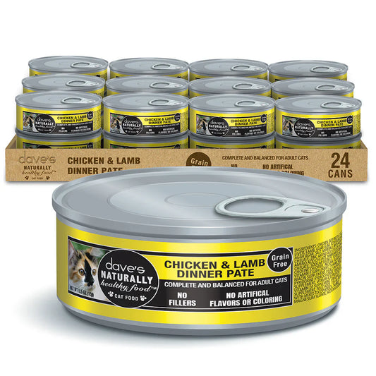 Dave's Naturally Healthy Chicken & Lamb Dinner Paté Wet Cat Food (5.5oz) - Dave's Naturally Wet Cat Food - The Family Pet