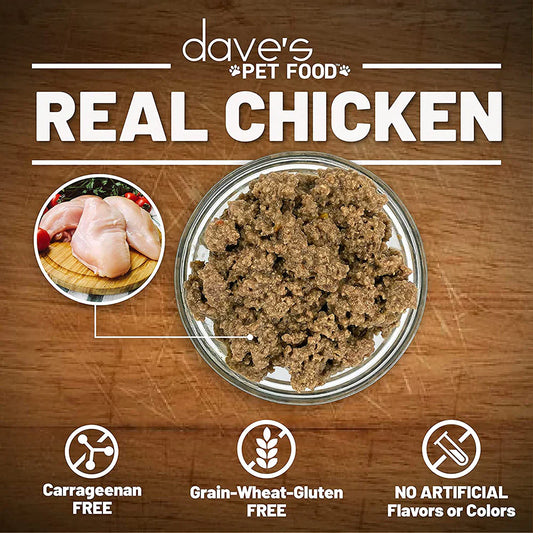 Dave's 95% Naturally Healthy Grain Free Chicken Formula Wet Cat Food (5.5oz) - Dave's Naturally Wet Cat Food - The Family Pet