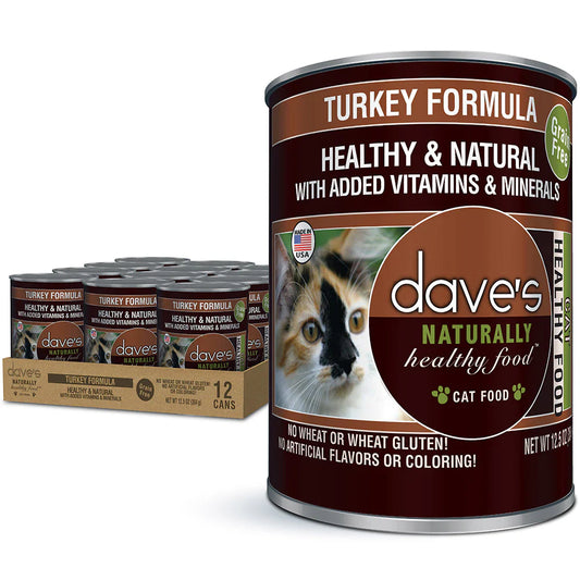 Dave's Naturally Healthy Turkey Dinner Paté Wet Cat Food (12.5oz)