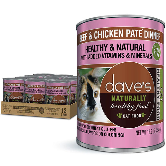 Dave's Naturally Healthy Beef & Chicken Dinner Paté Wet Cat
