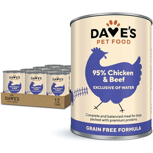 Dave's 95% Premium Meats™ Chicken & Beef For Dogs (13oz) - Dave's Natually Wet Dog Food - The Family Pet