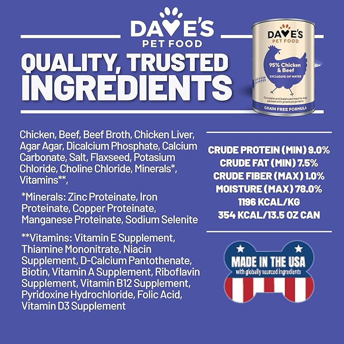 Dave's 95% Premium Meats™ Chicken & Beef For Dogs (13oz) - Dave's Natually Wet Dog Food - The Family Pet