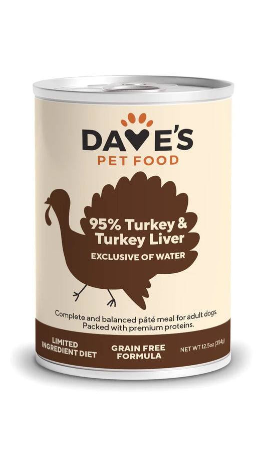 Daves 95% Turkey Liver Dog 12.5oz
