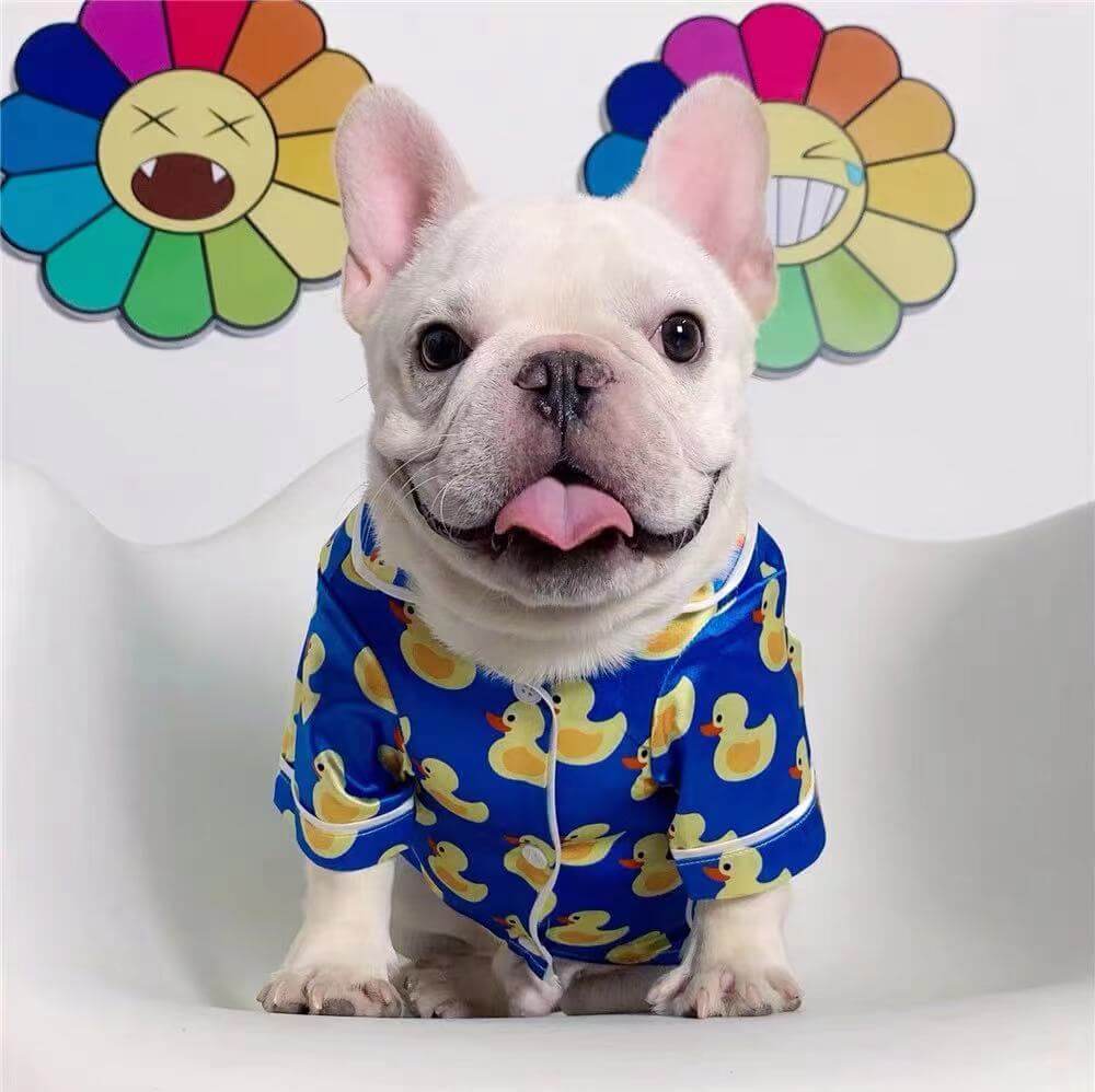 Silk Dog Pajamas Duck Print Soft Sleepwear 🦆
